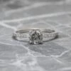 1.11 Carat Salt And Pepper Round Diamond Engagement Ring, Jules Setting, 14K White Gold