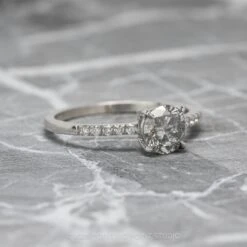 1.11 Carat Salt And Pepper Round Diamond Engagement Ring, Jules Setting, 14K White Gold 15 1.11 Carat Salt And Pepper Round Diamond Engagement Ring, Jules Setting, 14K White Gold -Point No Point Studio Store 200422 3 0c2f7ead 64c6 48b5 8854 5df919c21ff5
