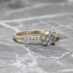 1.11 Carat Salt And Pepper Round Diamond Engagement Ring, Jules Setting, 14K Yellow Gold 15 1.11 Carat Salt And Pepper Round Diamond Engagement Ring, Jules Setting, 14K Yellow Gold -Point No Point Studio Store 200422YG 3 c5dffb6c b544 4a07 b545 5b9470ae6c4d
