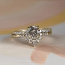 1.11 Carat Salt And Pepper Round Diamond Engagement Ring, Jules Setting, 14K Yellow Gold 11 1.11 Carat Salt And Pepper Round Diamond Engagement Ring, Jules Setting, 14K Yellow Gold -Point No Point Studio Store 200422YG 5 e6826862 bc03 40d3 aea4 560dafb96a20