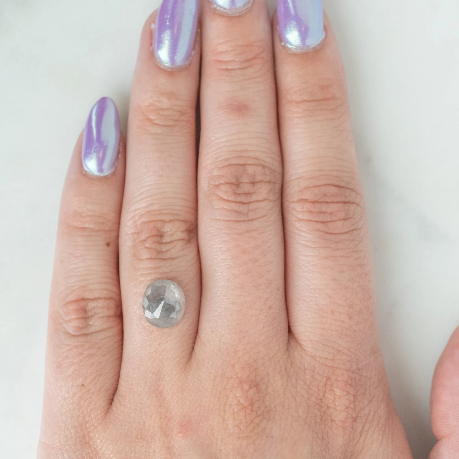 4.69 Carat Salt And Pepper Rose Cut Cushion Diamond 6 4.69 Carat Salt And Pepper Rose Cut Cushion Diamond - Image 6