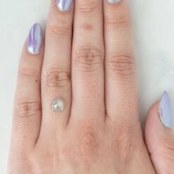 2.58 Carat Icy White Rose Cut Round Diamond 11 2.58 Carat Icy White Rose Cut Round Diamond -Point No Point Studio Store 20191029 28 7