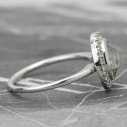 2.04 Carat Salt And Pepper Round Diamond Engagement Ring, Bezel Halo Setting, 14k White Gold 22 2.04 Carat Salt And Pepper Round Diamond Engagement Ring, Bezel Halo Setting, 14k White Gold -Point No Point Studio Store 20191126 SFPH4770