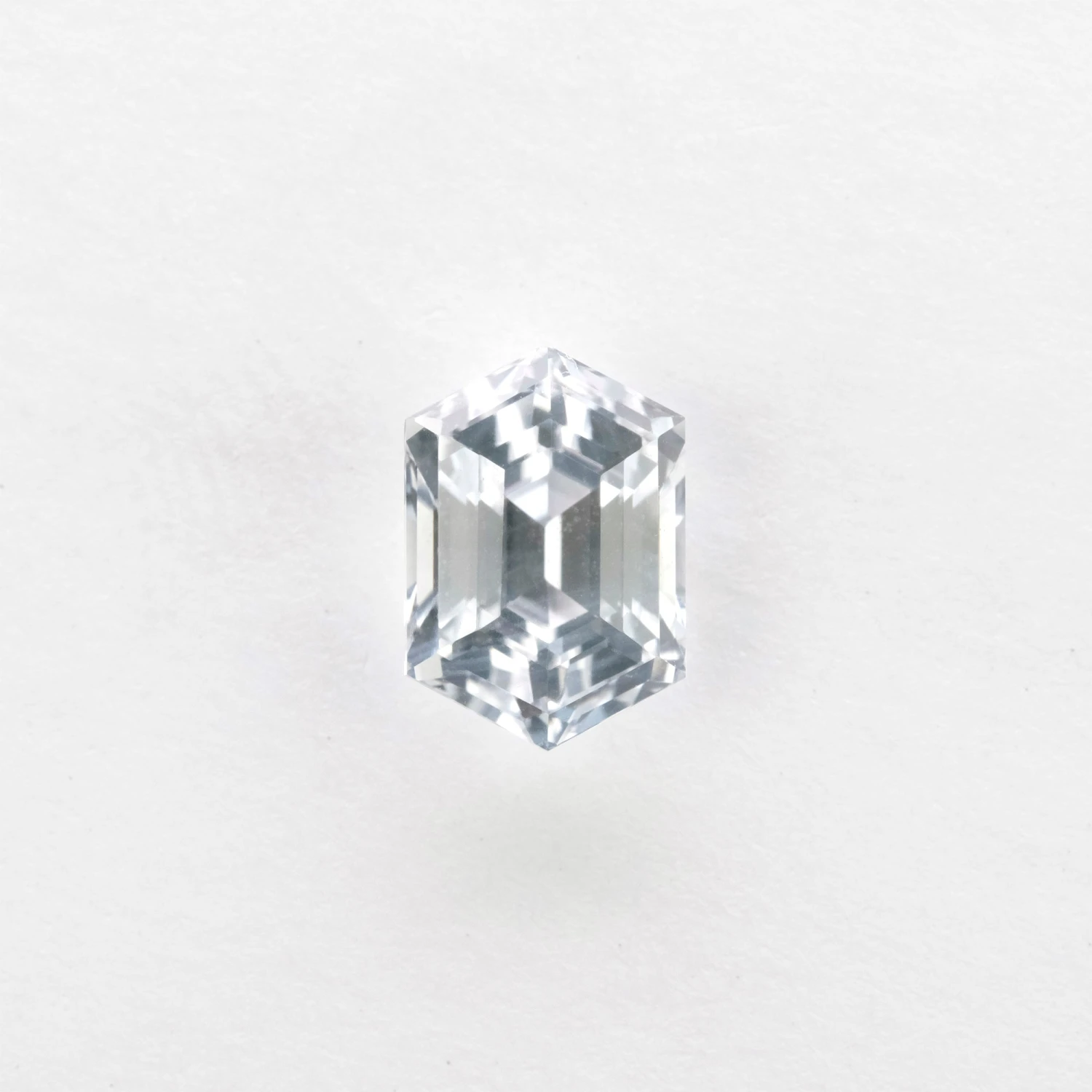 1.47 Carat White Hexagon Sapphire 1 1.47 Carat White Hexagon Sapphire