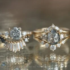 1.33 Carat Salt And Pepper Diamond Engagement Ring, Eliza Setting, 14K Yellow Gold -Point No Point Studio Store 20200311 SFS0279 44d24538 773a 4c85 a26f 926dbc2e3256