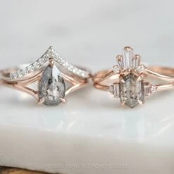 1.37 Carat Black Speckled Pear Diamond Engagement Ring, Split Shank Jane, 14K Rose Gold -Point No Point Studio Store 20200311 SFS0287 f978f765 46c0 448b 93c0 139032848408