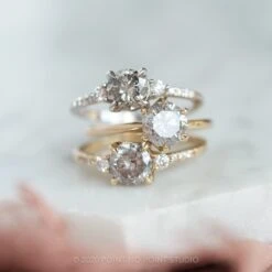 1.33 Carat Salt And Pepper Diamond Engagement Ring, Eliza Setting, 14K Yellow Gold -Point No Point Studio Store 20200311 SFS0317 06e79543 4e53 4de0 ac61 156b48ece046