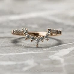 Diamond Contour Wedding Band, Medium Ombre Emma Setting, 14K Rose Gold