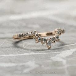 Diamond Contour Wedding Band, Medium Ombre Emma Setting, 14K Rose Gold 12 Diamond Contour Wedding Band, Medium Ombre Emma Setting, 14K Rose Gold -Point No Point Studio Store 20200324 2RG