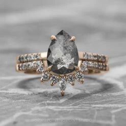 Diamond Contour Wedding Band, Medium Ombre Emma Setting, 14K Rose Gold 11 Diamond Contour Wedding Band, Medium Ombre Emma Setting, 14K Rose Gold -Point No Point Studio Store 20200324 4RG