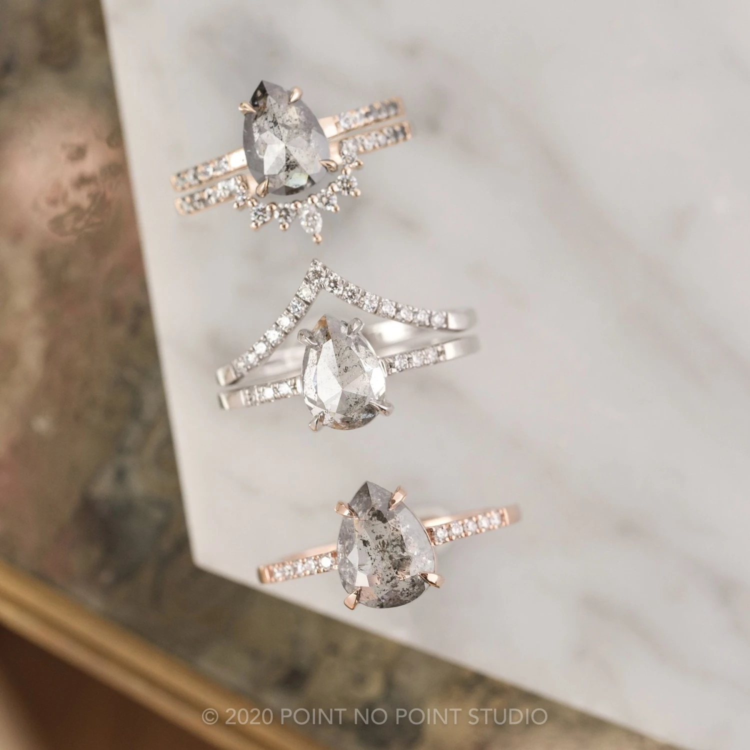 Diamond Contour Wedding Band, Medium Ombre Emma Setting, 14K Rose Gold 2 Diamond Contour Wedding Band, Medium Ombre Emma Setting, 14K Rose Gold - Image 2