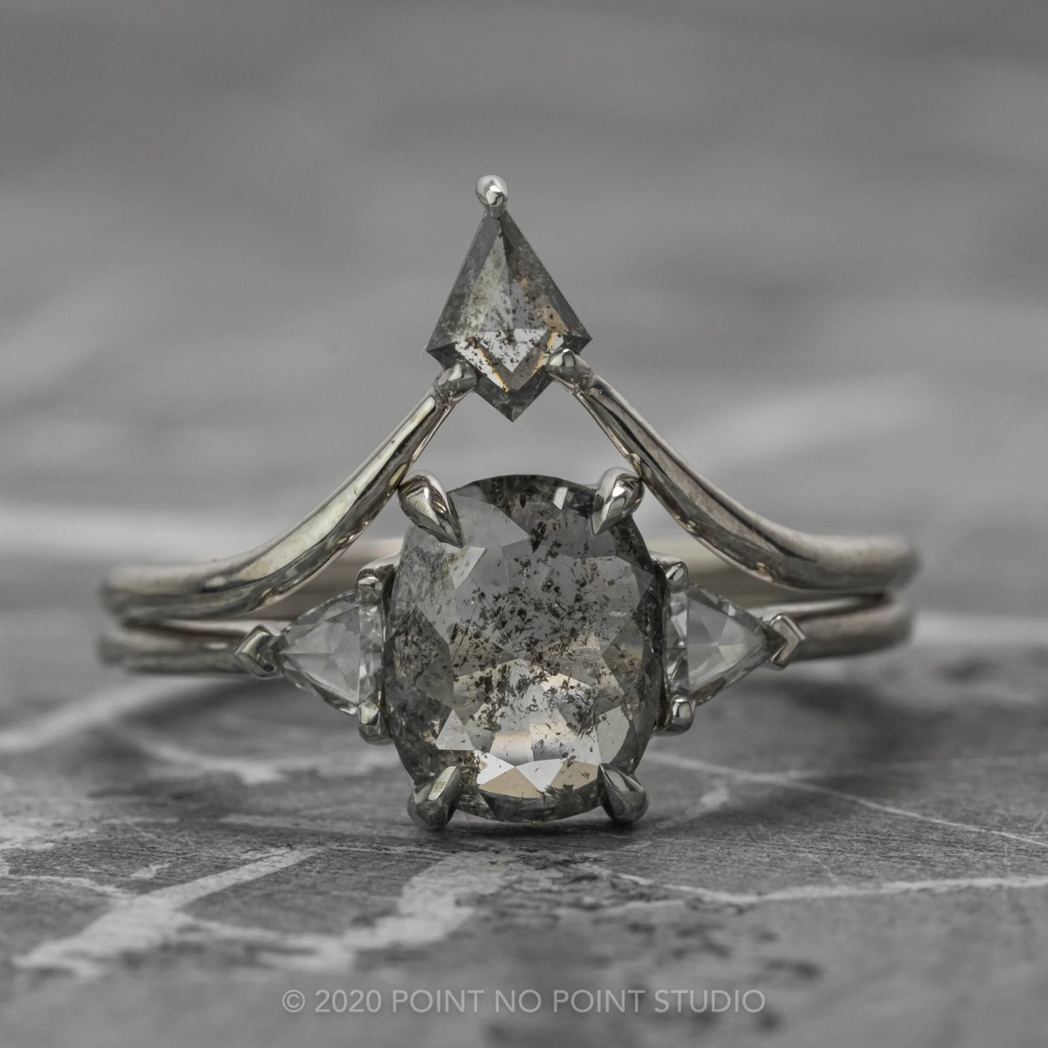 Kite Diamond Wedding Band, Victoria Setting, Platinum 8 Kite Diamond Wedding Band, Victoria Setting, Platinum - Image 8