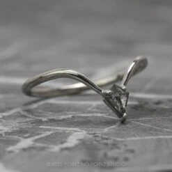 Kite Diamond Wedding Band, Victoria Setting, 14K White Gold -Point No Point Studio Store 20200414 SFS0058