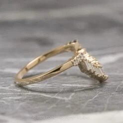 Baguette And Princess Cut Diamond Wedding Band, Gretchen Setting, 14K Yellow Gold -Point No Point Studio Store 20200910 SFS0024YG