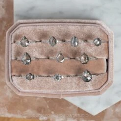 3.16 Carat Salt And Pepper Pear Diamond Engagement Ring, Eliza Setting, 14K White Gold -Point No Point Studio Store 20201008 SFS0074 c77025d0 7777 42be 9b24 0f03d3f7e52f