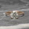 1.5 Carat Round Moissanite Engagement Ring, Jane Setting, 14k Rose Gold