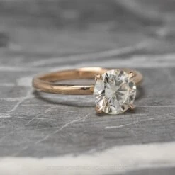 1.5 Carat Round Moissanite Engagement Ring, Jane Setting, 14k Rose Gold -Point No Point Studio Store 20201022 SFS0209 217a96c5 206b 4653 ae5e b77a0fbfea45