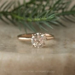 1.5 Carat Round Moissanite Engagement Ring, Jane Setting, 14k Rose Gold -Point No Point Studio Store 20201022 SFS0216 f17abb0f 1f89 40b4 a71c a14b2db813ce