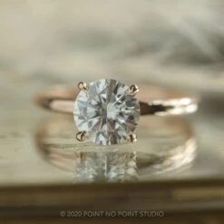 1.5 Carat Round Moissanite Engagement Ring, Jane Setting, 14k Rose Gold -Point No Point Studio Store 20201022 SFS0240 69b56235 9012 449f b33c 31d7488cadf1