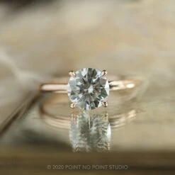 1.5 Carat Round Moissanite Engagement Ring, Jane Setting, 14k Rose Gold -Point No Point Studio Store 20201022 SFS0241 f2d4c667 7df7 4efd acf3 5440c9869073