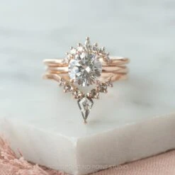 1.5 Carat Round Moissanite Engagement Ring, Jane Setting, 14k Rose Gold -Point No Point Studio Store 20201022 SFS0279 15084417 e112 4094 b3f7 c53488b8a0dc