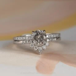 1.11 Carat Salt And Pepper Round Diamond Engagement Ring, Jules Setting, 14K White Gold 11 1.11 Carat Salt And Pepper Round Diamond Engagement Ring, Jules Setting, 14K White Gold -Point No Point Studio Store 20201203 SFS0078 1c7eee5f fdf7 411c ba8f 83917f989fe5