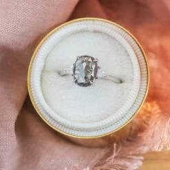 2.80 Carat Black Speckled Oval Diamond Engagement Ring, Zoe Setting, 14K White Gold 18 2.80 Carat Black Speckled Oval Diamond Engagement Ring, Zoe Setting, 14K White Gold -Point No Point Studio Store 20210311 SFS0145 c1624532 e35c 4736 8c54 b99ee1cc049c