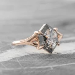 1.36 Carat Salt And Pepper Hexagon Diamond Engagement Ring, Split Shank Jane Setting, 14K Rose Gold 17 1.36 Carat Salt And Pepper Hexagon Diamond Engagement Ring, Split Shank Jane Setting, 14K Rose Gold -Point No Point Studio Store 20210415 SFS0056 918dd286 1146 4635 a085 c52190156bec