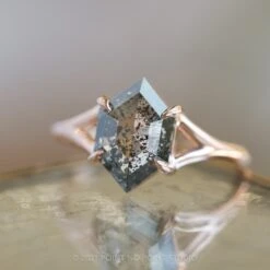 1.36 Carat Salt And Pepper Hexagon Diamond Engagement Ring, Split Shank Jane Setting, 14K Rose Gold 14 1.36 Carat Salt And Pepper Hexagon Diamond Engagement Ring, Split Shank Jane Setting, 14K Rose Gold -Point No Point Studio Store 20210415 SFS0204 a30a11e0 cf82 4edf 871c a004bca54874