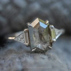 2.47 Carat Salt And Pepper Hexagon Diamond Engagement Ring, Azalea Setting, 14K White Gold 20 2.47 Carat Salt And Pepper Hexagon Diamond Engagement Ring, Azalea Setting, 14K White Gold -Point No Point Studio Store 20210617 SFS0217 3f9922f7 9e9b 4320 a182 69bd98352b6b