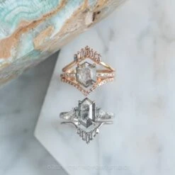1.52 Carat Salt And Pepper Hexagon Diamond Engagement Ring, Jules Setting, 14k Rose Gold 30 1.52 Carat Salt And Pepper Hexagon Diamond Engagement Ring, Jules Setting, 14k Rose Gold -Point No Point Studio Store 20210708 SFS0122 0c3a938b 15ac 4137 be9f f3bfb59c4ec1