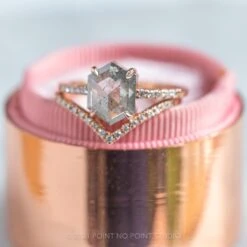 1.52 Carat Salt And Pepper Hexagon Diamond Engagement Ring, Jules Setting, 14k Rose Gold 23 1.52 Carat Salt And Pepper Hexagon Diamond Engagement Ring, Jules Setting, 14k Rose Gold -Point No Point Studio Store 20210708 SFS0174 02e86a75 e460 462e 9adf a626bdd2b337