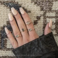 1.19 Carat Salt And Pepper Round Diamond Engagement Ring, Eliza Setting, 14K Yellow Gold -Point No Point Studio Store 20211103 DSF0241 030e45bb e2b8 4270 bcf7 671bd13c84fb