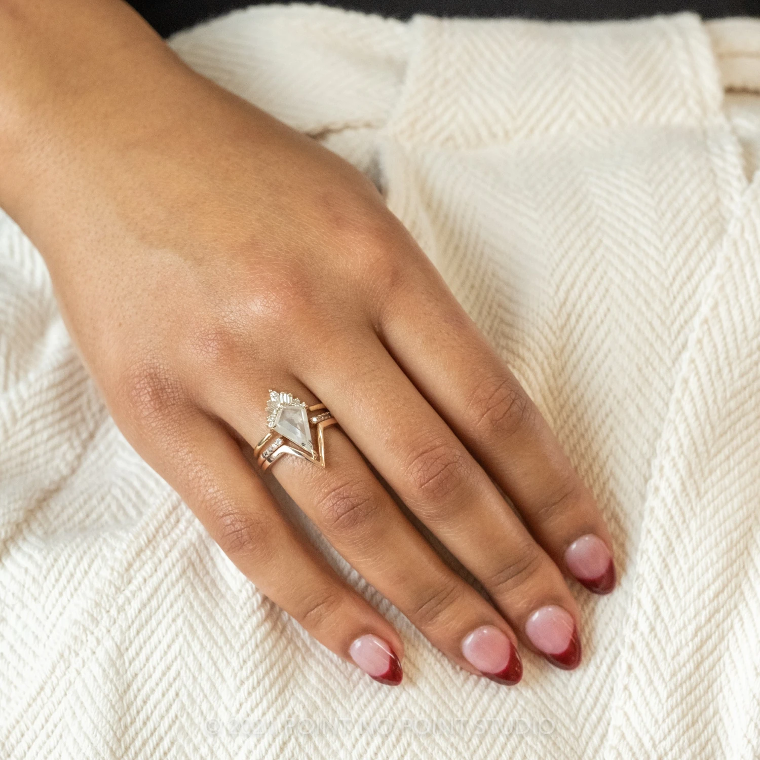 1.94 Carat Icy White Kite Diamond Engagement Ring, Wren Setting, 14K Yellow Gold 2 1.94 Carat Icy White Kite Diamond Engagement Ring, Wren Setting, 14K Yellow Gold - Image 2