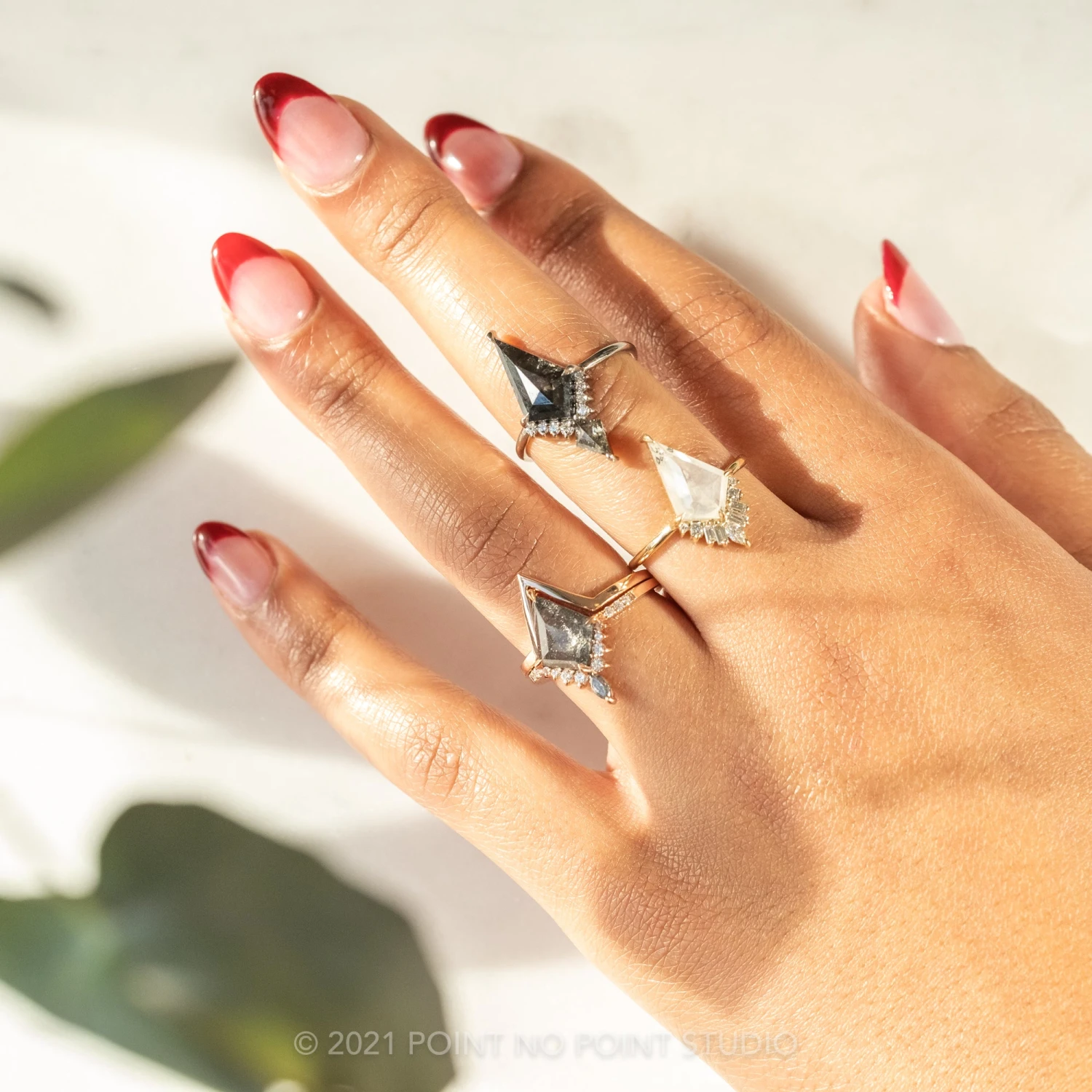 1.94 Carat Icy White Kite Diamond Engagement Ring, Wren Setting, 14K Yellow Gold 4 1.94 Carat Icy White Kite Diamond Engagement Ring, Wren Setting, 14K Yellow Gold - Image 4