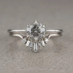 .94 Carat Salt And Pepper Round Diamond Engagement Ring, Madeline Setting, 14K White Gold 9 .94 Carat Salt And Pepper Round Diamond Engagement Ring, Madeline Setting, 14K White Gold -Point No Point Studio Store 20211119 SFS0009