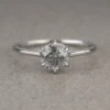 .94 Carat Salt And Pepper Round Diamond Engagement Ring, Madeline Setting, 14K White Gold