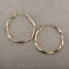 Twisted Hoop Earrings, 30mm, 14k Yellow Gold