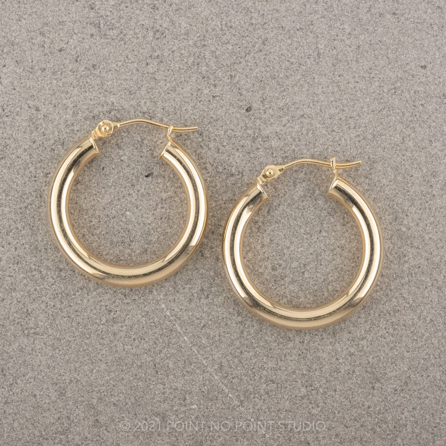 20mm Tube Hoop Earrings, 14k Yellow Gold 1 20mm Tube Hoop Earrings, 14k Yellow Gold