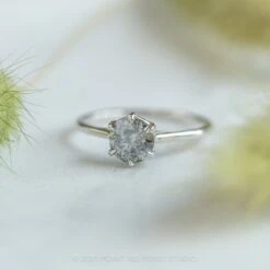 .94 Carat Salt And Pepper Round Diamond Engagement Ring, Madeline Setting, 14K White Gold 12 .94 Carat Salt And Pepper Round Diamond Engagement Ring, Madeline Setting, 14K White Gold -Point No Point Studio Store 20211119 SFS0114