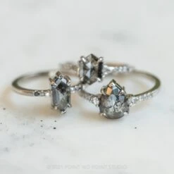 1.32 Carat Salt And Pepper Hexagon Diamond Engagement Ring, Sirena Setting, 14K White Gold 11 1.32 Carat Salt And Pepper Hexagon Diamond Engagement Ring, Sirena Setting, 14K White Gold -Point No Point Studio Store 20211202 SFS0164 f46f8d98 ff42 4d13 8ff9 c16663b2b666