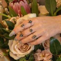 1.40 Carat Black Speckled Hexagon Diamond Engagement Ring, Ombre Eliza Setting, 14K Rose Gold 17 1.40 Carat Black Speckled Hexagon Diamond Engagement Ring, Ombre Eliza Setting, 14K Rose Gold -Point No Point Studio Store 20220105 SFS0102 8101c1e9 dd7f 4a1e aaa9 29510770b949