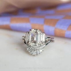 White Baguette Diamond Wedding Band, Margot Setting, 14k White Gold -Point No Point Studio Store 20220113 SFS0021 52b5eaa1 4330 4dd2 850d 3261d2c8912b