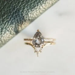 2.02 Carat Salt And Pepper Pear Diamond Engagement Ring, Sirena Setting, 14K Yellow Gold 27 2.02 Carat Salt And Pepper Pear Diamond Engagement Ring, Sirena Setting, 14K Yellow Gold -Point No Point Studio Store 20220113 SFS0149 730ef5be 6524 4cc8 a036 be6a2fc4f16b