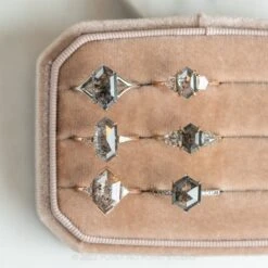 1.84 Carat Black Speckled Hexagon Diamond Engagement Ring, Charlize Setting, Platinum 20 1.84 Carat Black Speckled Hexagon Diamond Engagement Ring, Charlize Setting, Platinum -Point No Point Studio Store 20220203 SFS0113 a08758cb 75c8 434e 828a 7dcb5d9f1aae