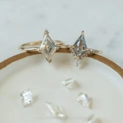 Lozenge Moissanite Engagement Ring, Charlize Setting, 14K Yellow Gold 12 Lozenge Moissanite Engagement Ring, Charlize Setting, 14K Yellow Gold -Point No Point Studio Store 20220217 SFS0097 a67d403d 637f 4a39 8127 12c4edf38e8c