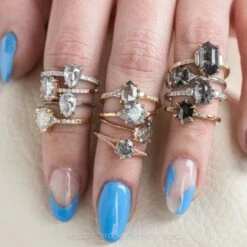 2.38 Carat Black Speckled Oval Diamond Engagement Ring, Eliza Setting, Platinum -Point No Point Studio Store 20220317 SFS0124 fa482820 6ebe 4e72 a3e8 2bd998e15f02