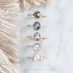 2.38 Carat Black Speckled Oval Diamond Engagement Ring, Eliza Setting, Platinum -Point No Point Studio Store 20220317 SFS0160 63453aff 794b 497e 83b4 caad17993192