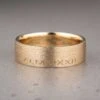 Roman Numeral, 6mm 14K Yellow Gold Comfort Fit Men's Wedding Band, Matte Finish