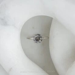 2.48 Carat Salt And Pepper Diamond Engagement Ring, Tulip Jane Setting, Platinum -Point No Point Studio Store 20220428 SFS0040 4f63a8d2 cbb1 4224 81f6 9a2d4dd21355